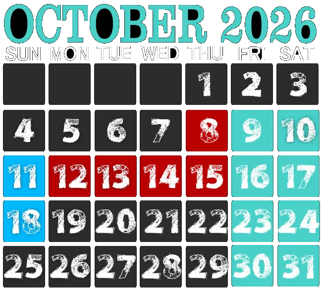 Click for Four Scythes hours and schedule Four Scythes haunted house schedule calendar