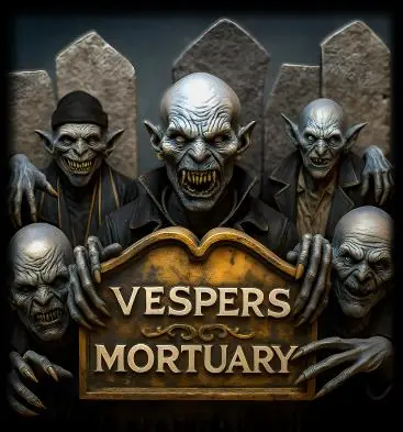 Vespers Mortuary Haunted Attraction Vespers Mortuary vampire haunted attraction logo